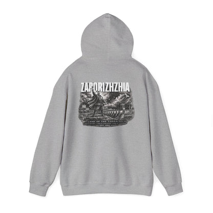 Zaporizhzhia Hoodie – Vintage Cityscape War Relief Design