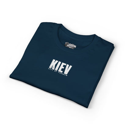 Kyiv Graphic T-Shirt — City Skyline Tribute Tee (front logo, back Kyiv design)