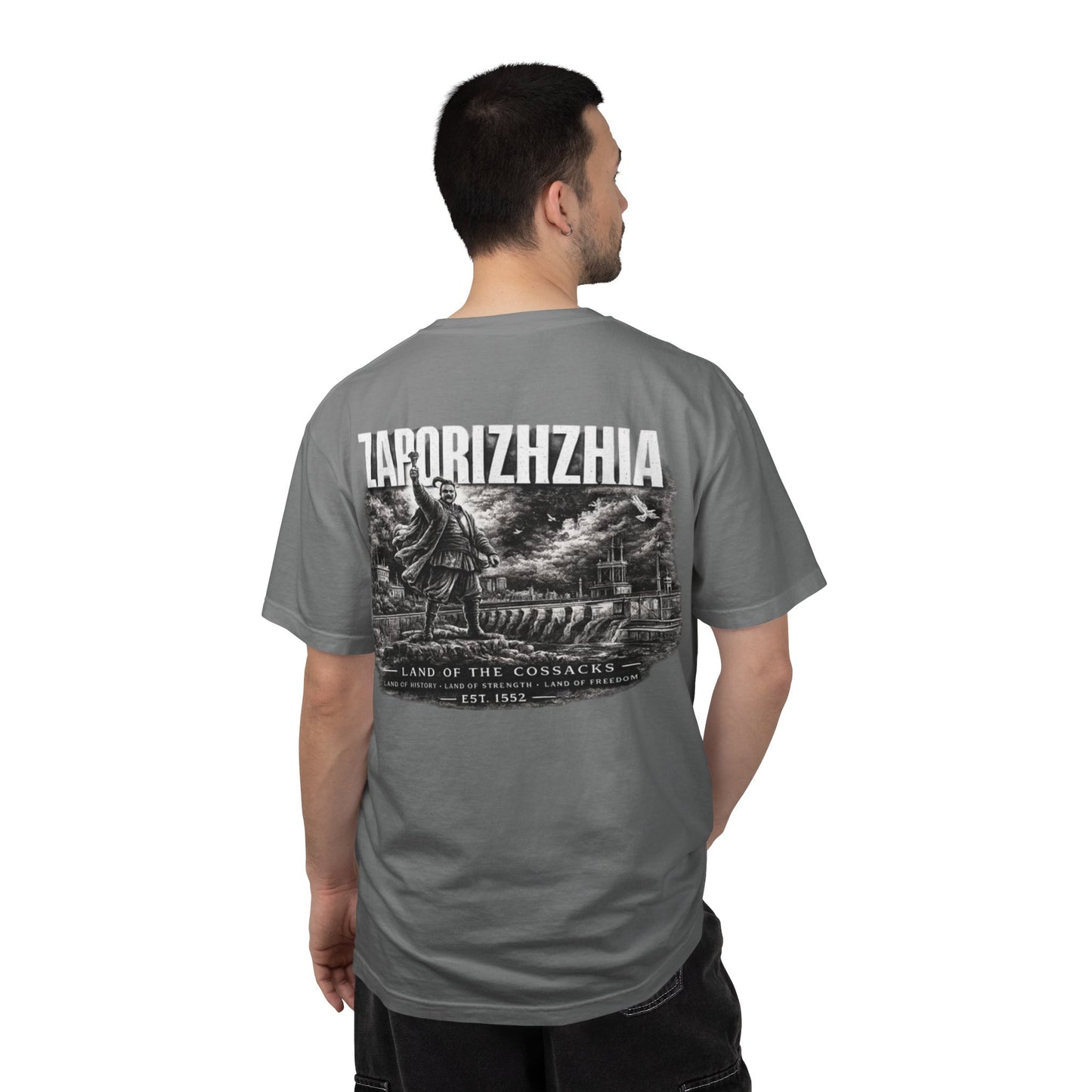 Zaporizhzhia Landmark T-Shirt — 'Land of the Cossacks' Graphic Tee