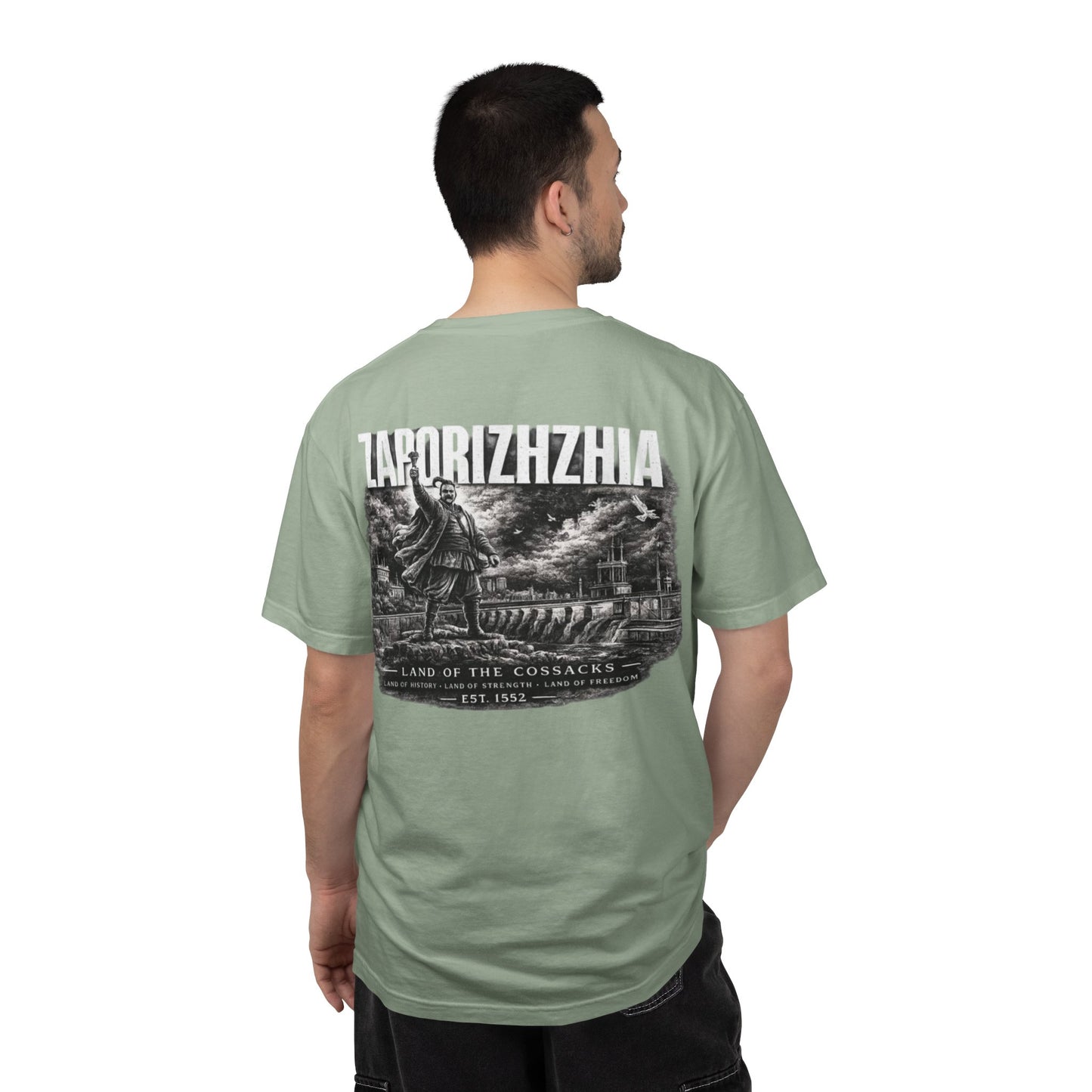 Zaporizhzhia Landmark T-Shirt — 'Land of the Cossacks' Graphic Tee