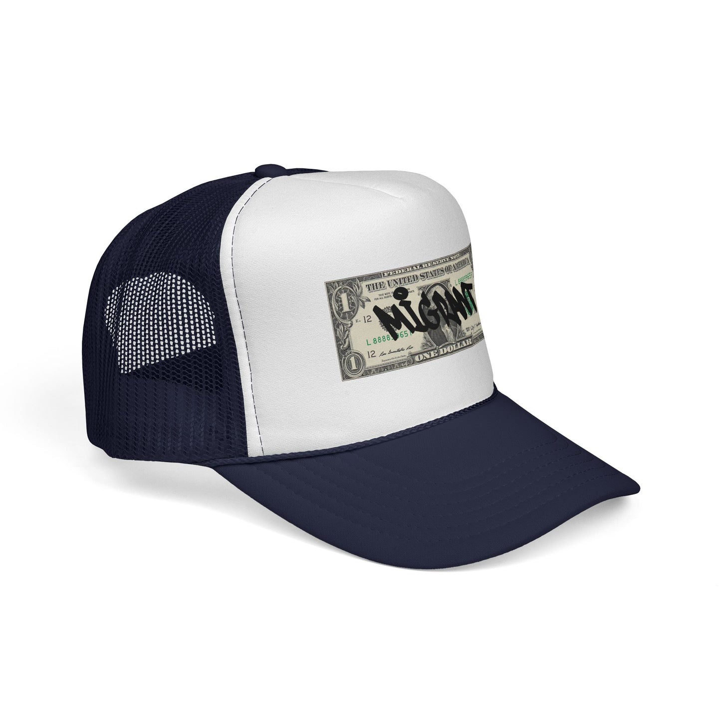 Trucker Cap — Graffiti Dollar Bill Design