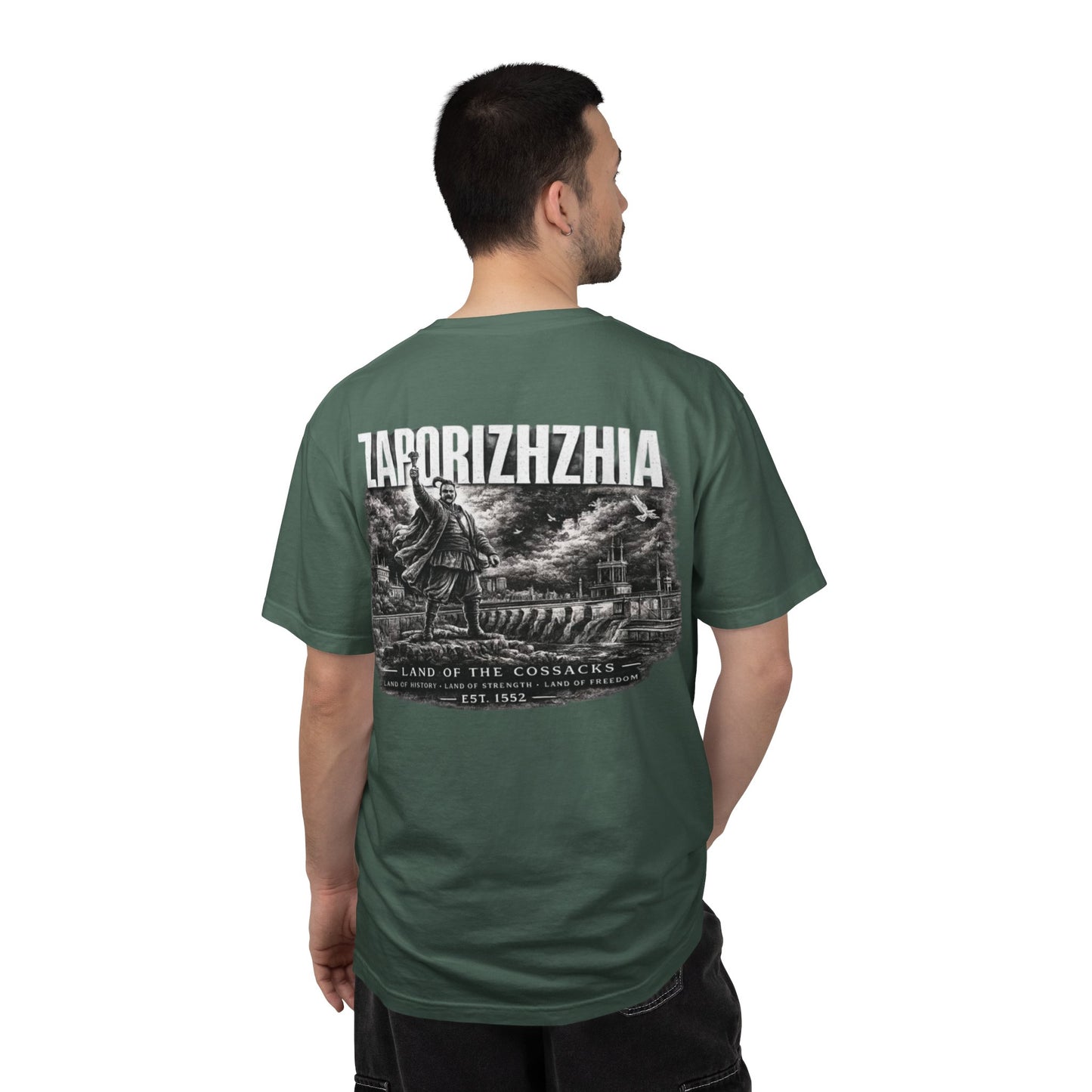 Zaporizhzhia Landmark T-Shirt — 'Land of the Cossacks' Graphic Tee