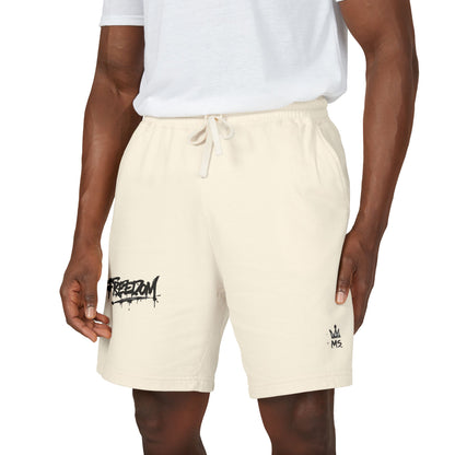 Fleece Sweat Shorts — Garment-Dyed Lightweight Lounge Shorts with 'Freedom' Graphic
