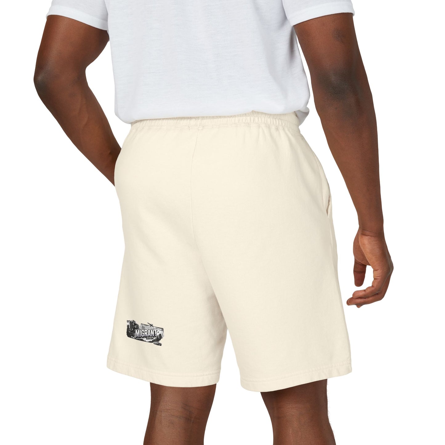 Fleece Sweat Shorts — Garment-Dyed Lightweight Lounge Shorts with 'Freedom' Graphic