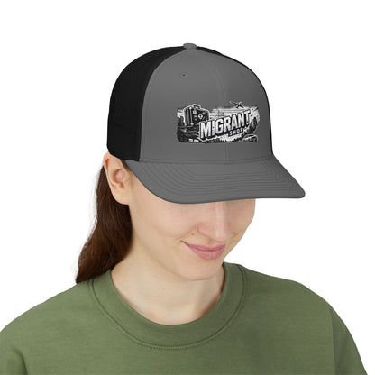 Trucker Cap — 'Migrant Shop' Vintage Travel Logo Snapback