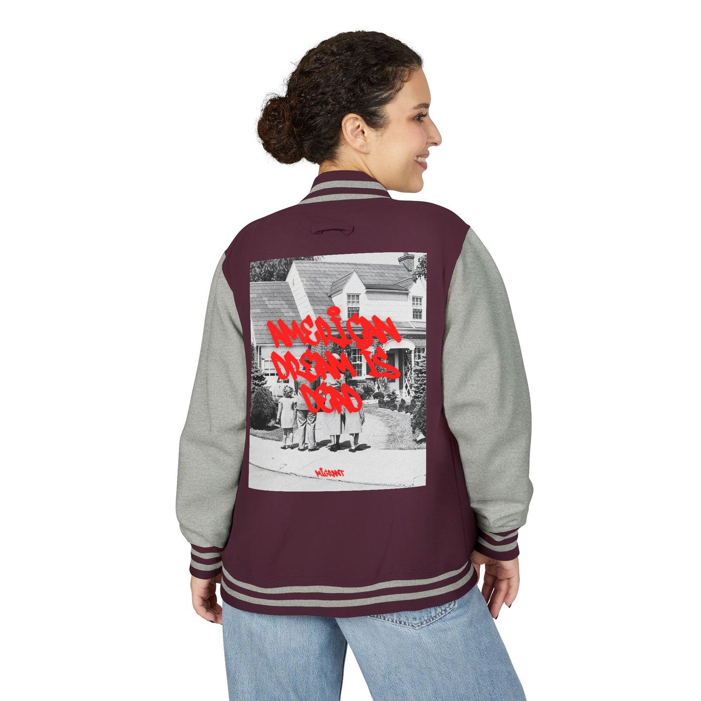 Letterman Jacket — 'Welcome Death Is Dead' Retro Photo Varsity JacketI