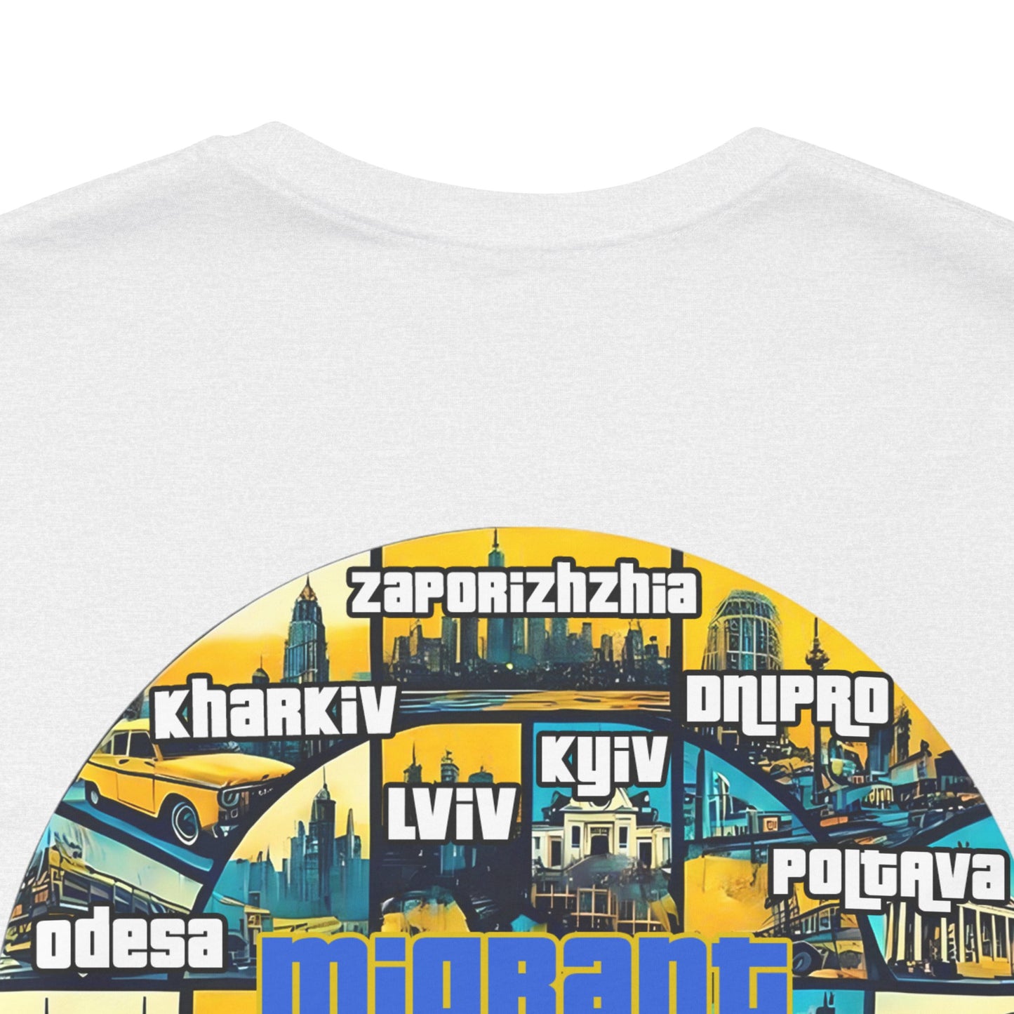 Money Print Tee — Ukraine Cities Graphic Back | Support & Travel Souvenir T-Shirt