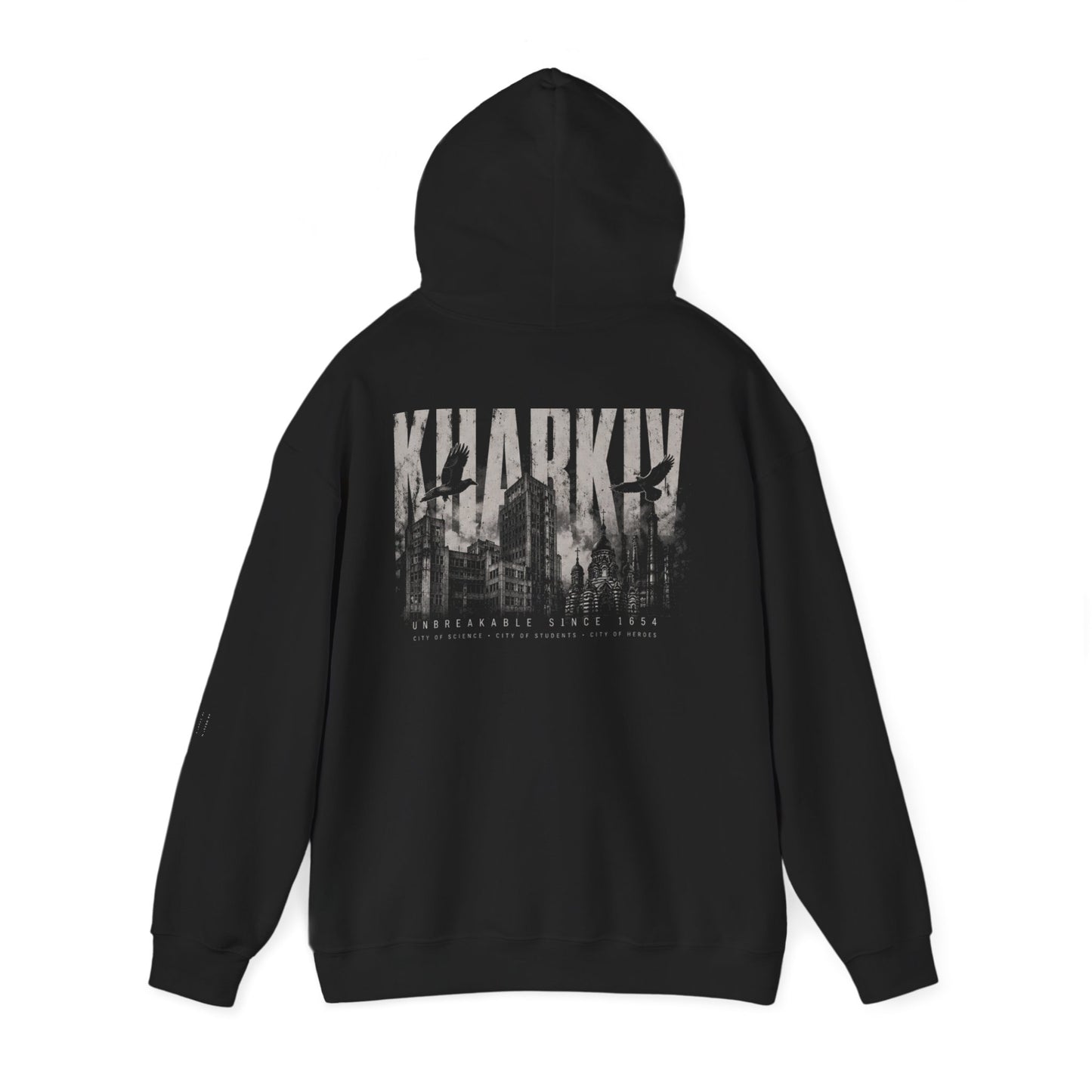 Kharkiv Hoodie — Resilient City Graphic Pullover (Back Print)