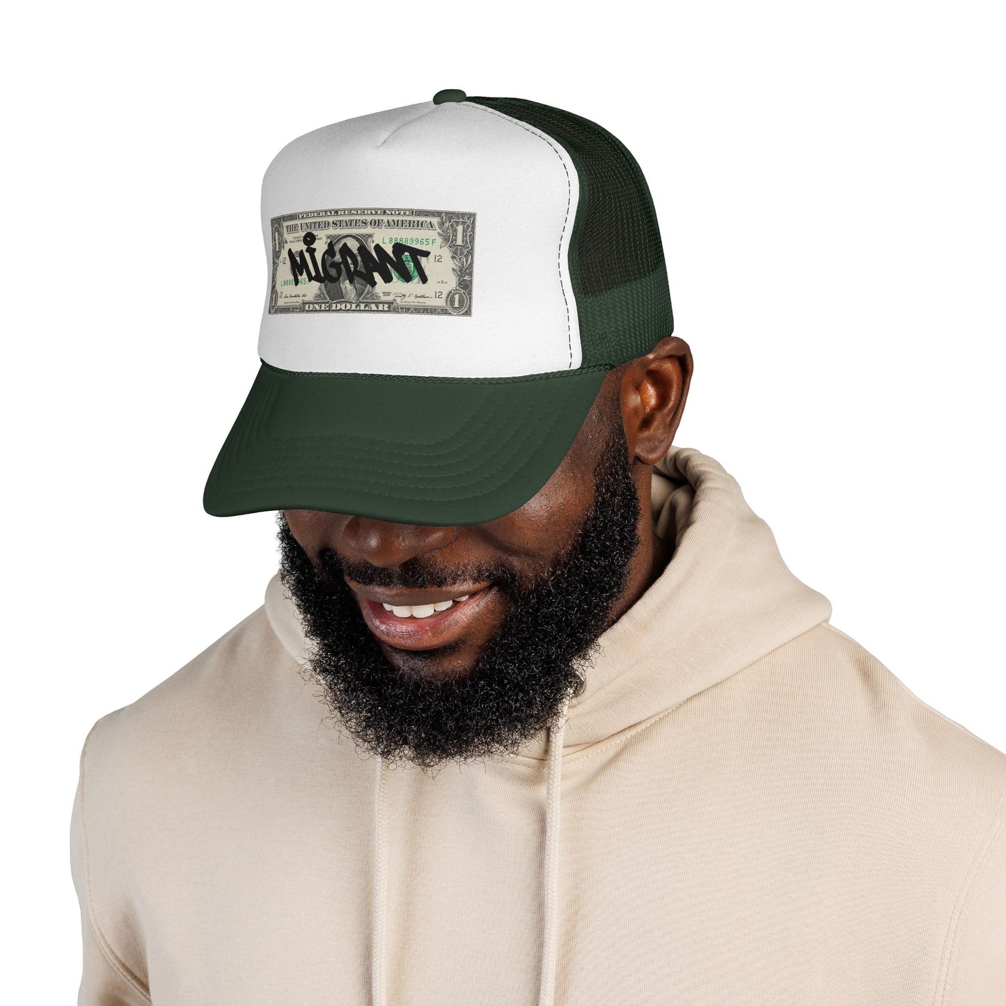 Trucker Cap — Graffiti Dollar Bill Design