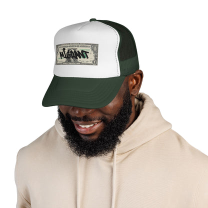 Trucker Cap — Graffiti Dollar Bill Design
