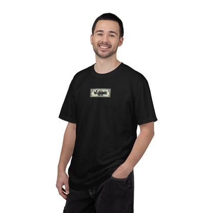 Photo Backprint T‑Shirt — Urban Graffiti 'Across the Skies Not Real' Streetwear