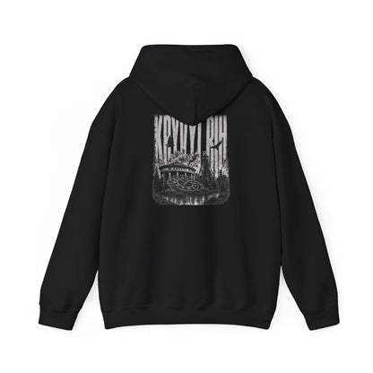Hoodie — "Kryvyi Rih" Memorial Black Pullover with Cityscape Back Print