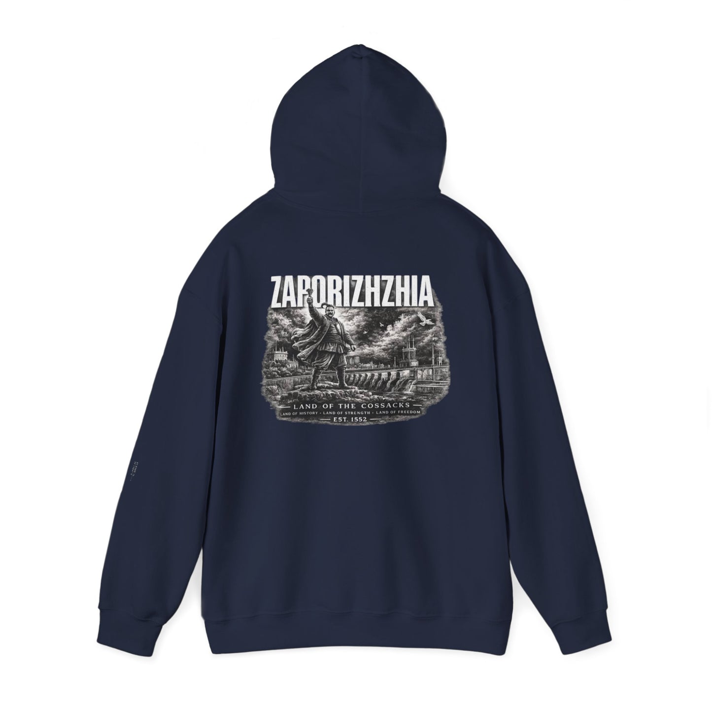 Zaporizhzhia Hoodie – Vintage Cityscape War Relief Design