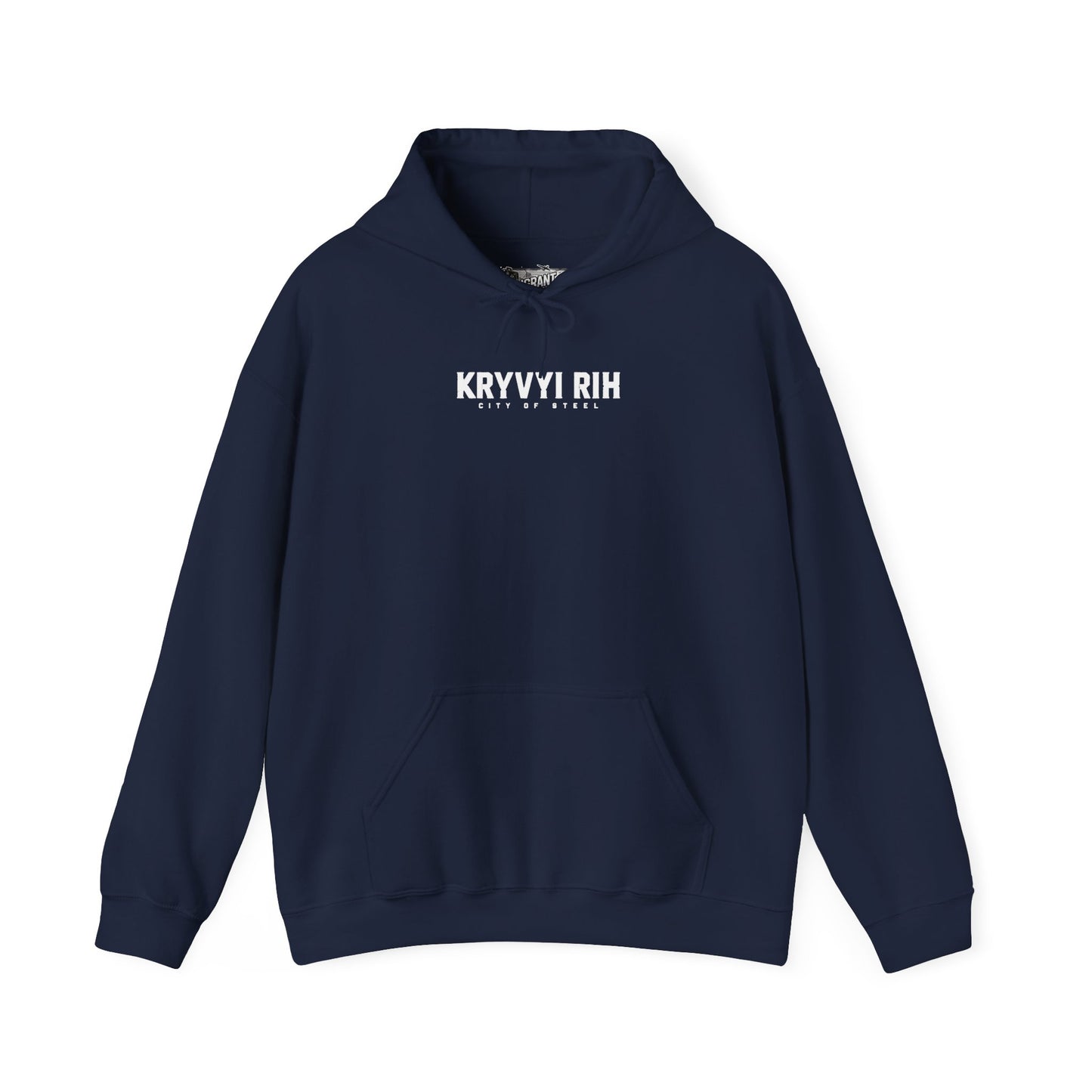Hoodie — "Kryvyi Rih" Memorial Black Pullover with Cityscape Back Print