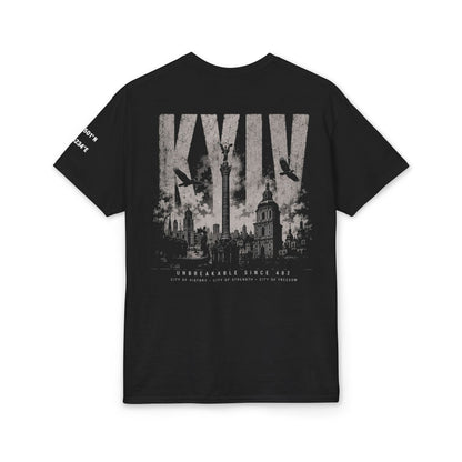 Kyiv Graphic T-Shirt — City Skyline Tribute Tee (front logo, back Kyiv design)