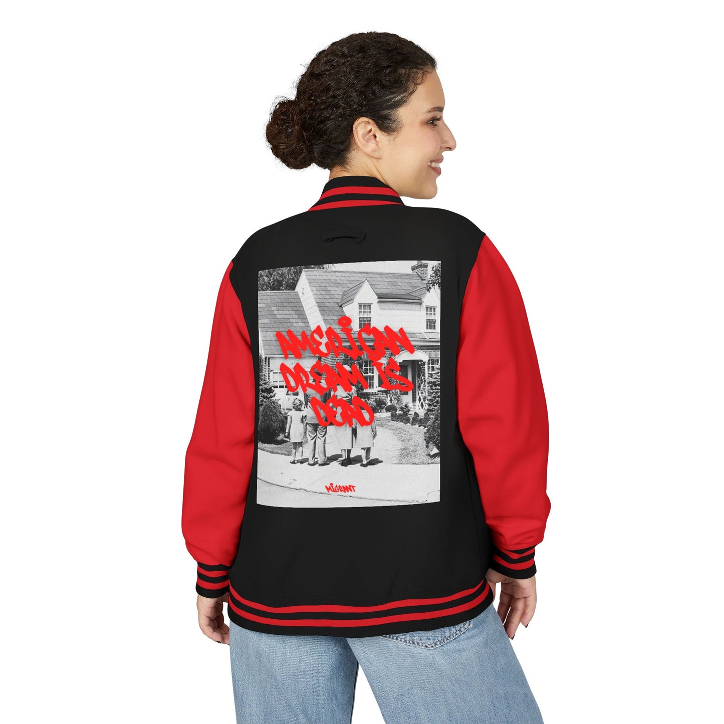 Letterman Jacket — 'Welcome Death Is Dead' Retro Photo Varsity JacketI