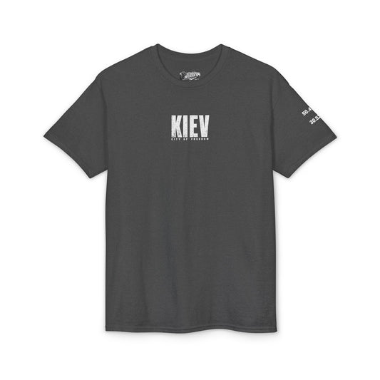 Kyiv Graphic T-Shirt — City Skyline Tribute Tee (front logo, back Kyiv design)