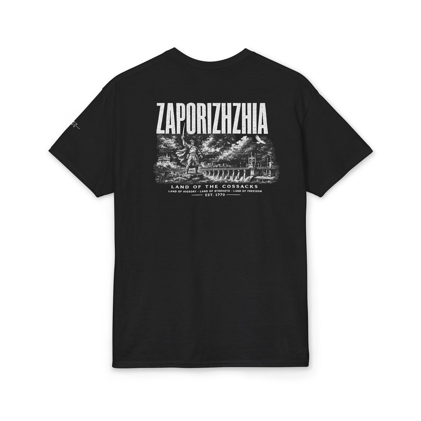 Zaporizhzhia Graphic T-Shirt — "Land of the Cossacks" Vintage Storm Design