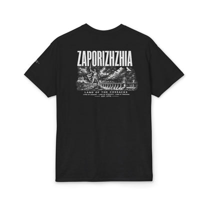 Zaporizhzhia Graphic T-Shirt — "Land of the Cossacks" Vintage Storm Design
