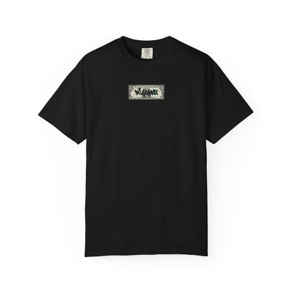 Photo Backprint T‑Shirt — Urban Graffiti 'Across the Skies Not Real' Streetwear