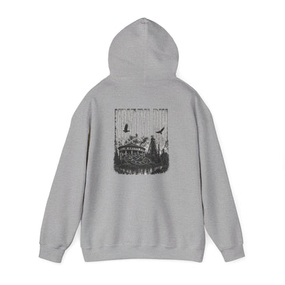 Hoodie — "Kryvyi Rih" Memorial Black Pullover with Cityscape Back Print