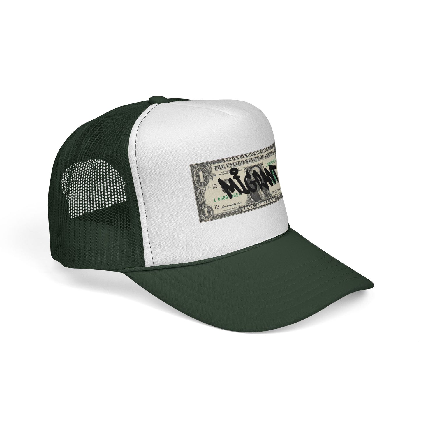 Trucker Cap — Graffiti Dollar Bill Design