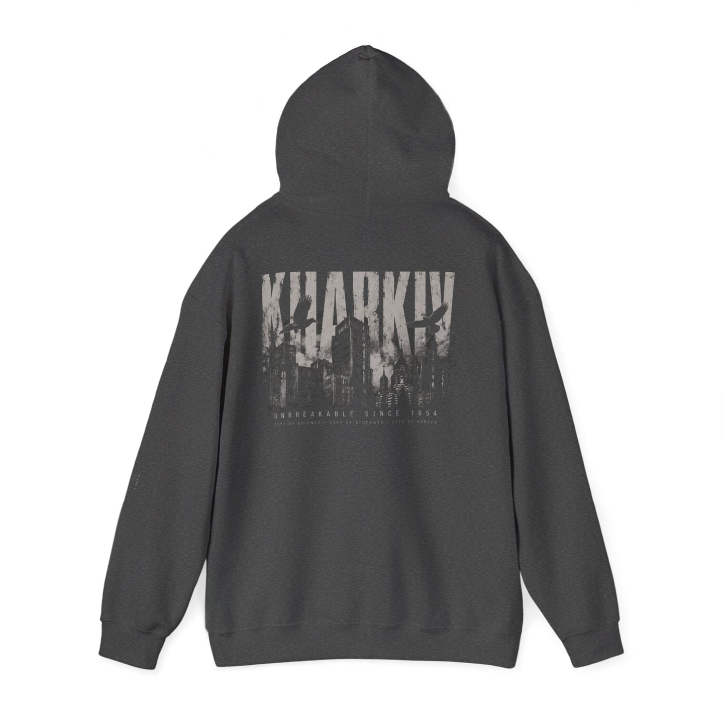 Kharkiv Hoodie — Resilient City Graphic Pullover (Back Print)