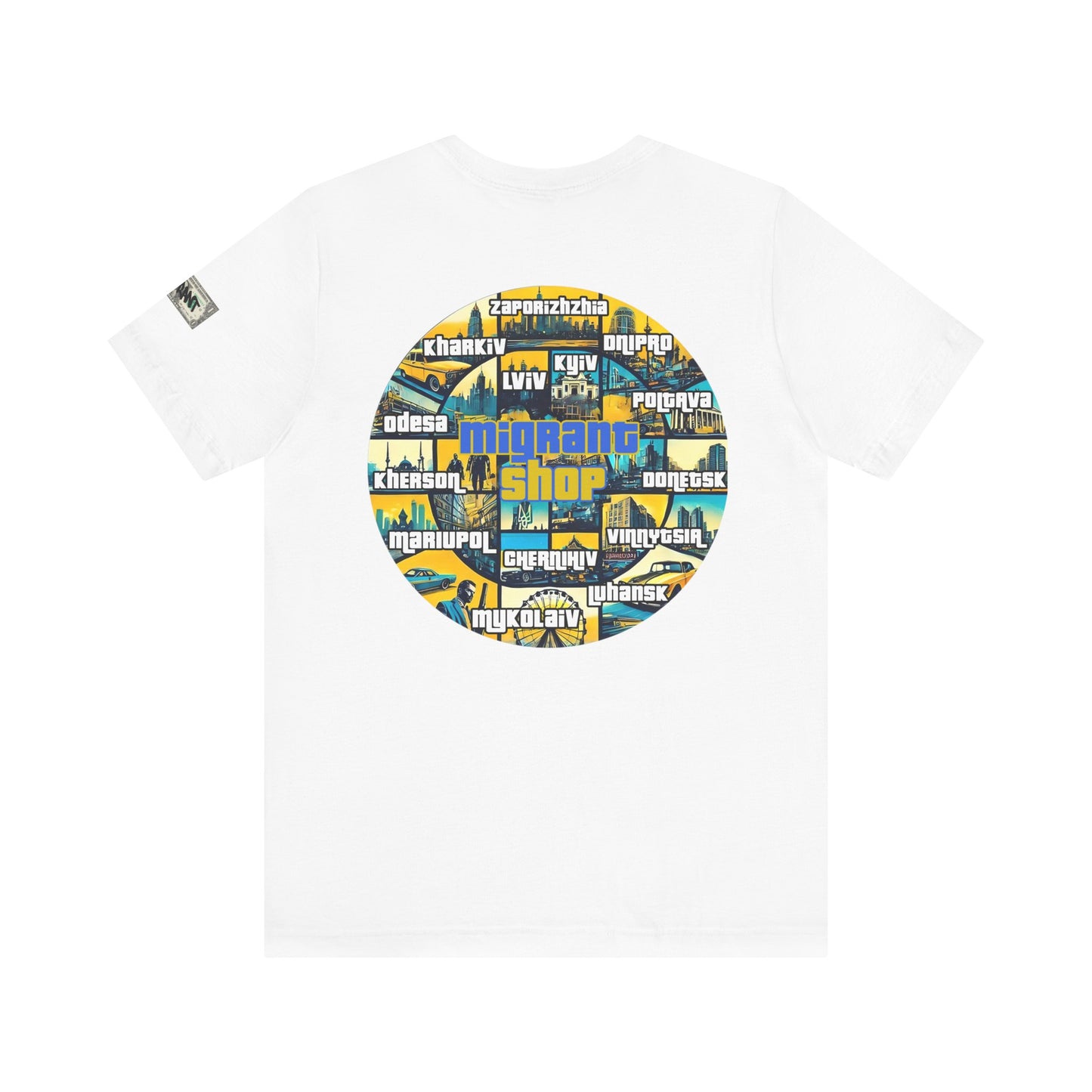 Money Print Tee — Ukraine Cities Graphic Back | Support & Travel Souvenir T-Shirt