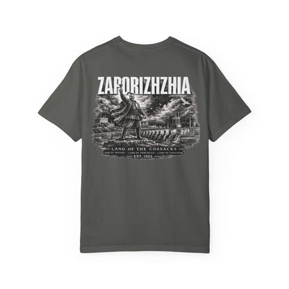 Zaporizhzhia Landmark T-Shirt — 'Land of the Cossacks' Graphic Tee