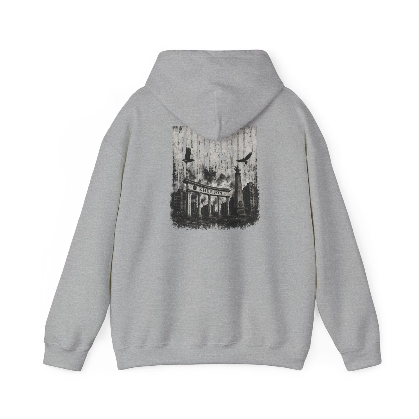 Kherson Cityscape Hoodie — Distressed Ukrainian Landmark Sweatshirt