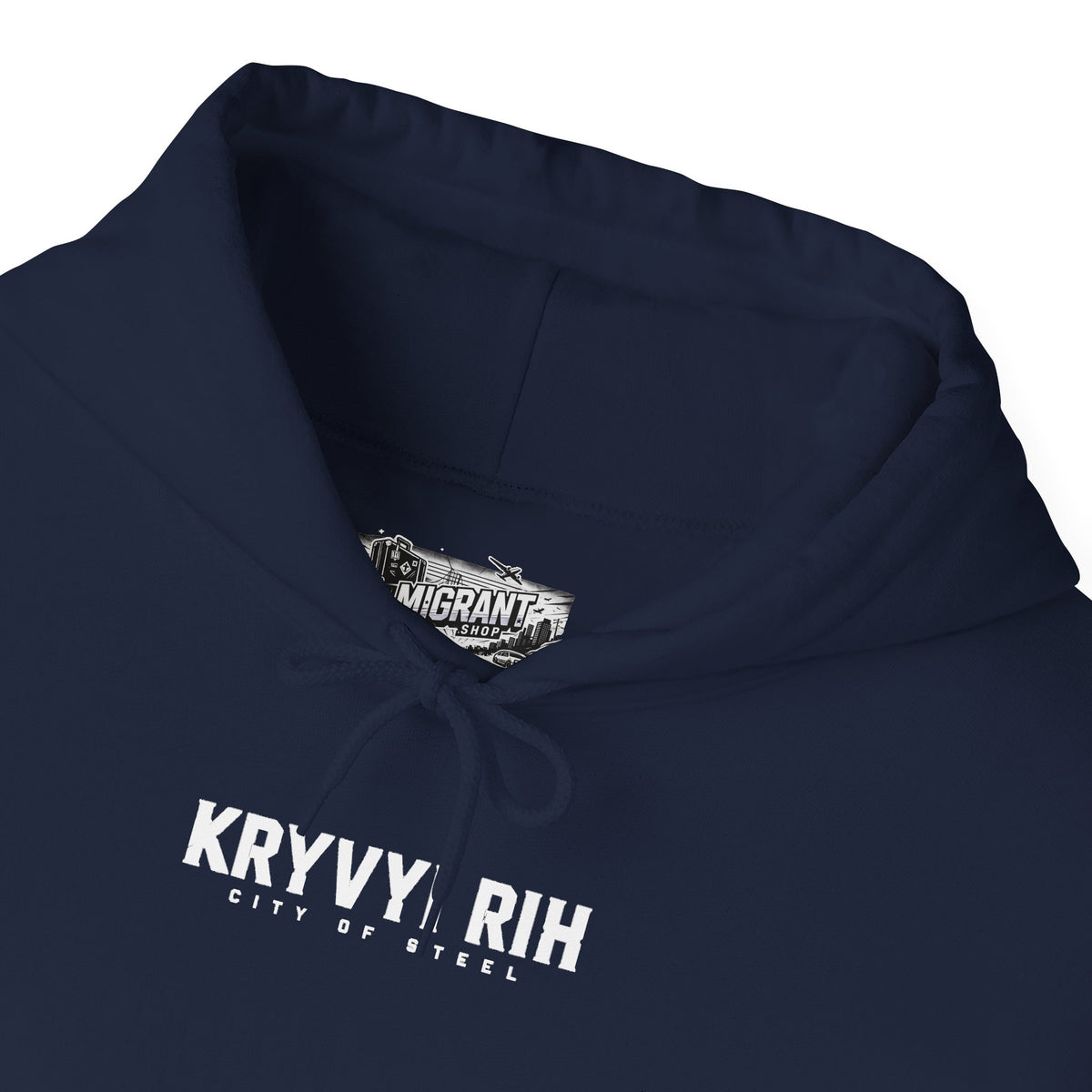 Hoodie — "Kryvyi Rih" Memorial Black Pullover with Cityscape Back Print