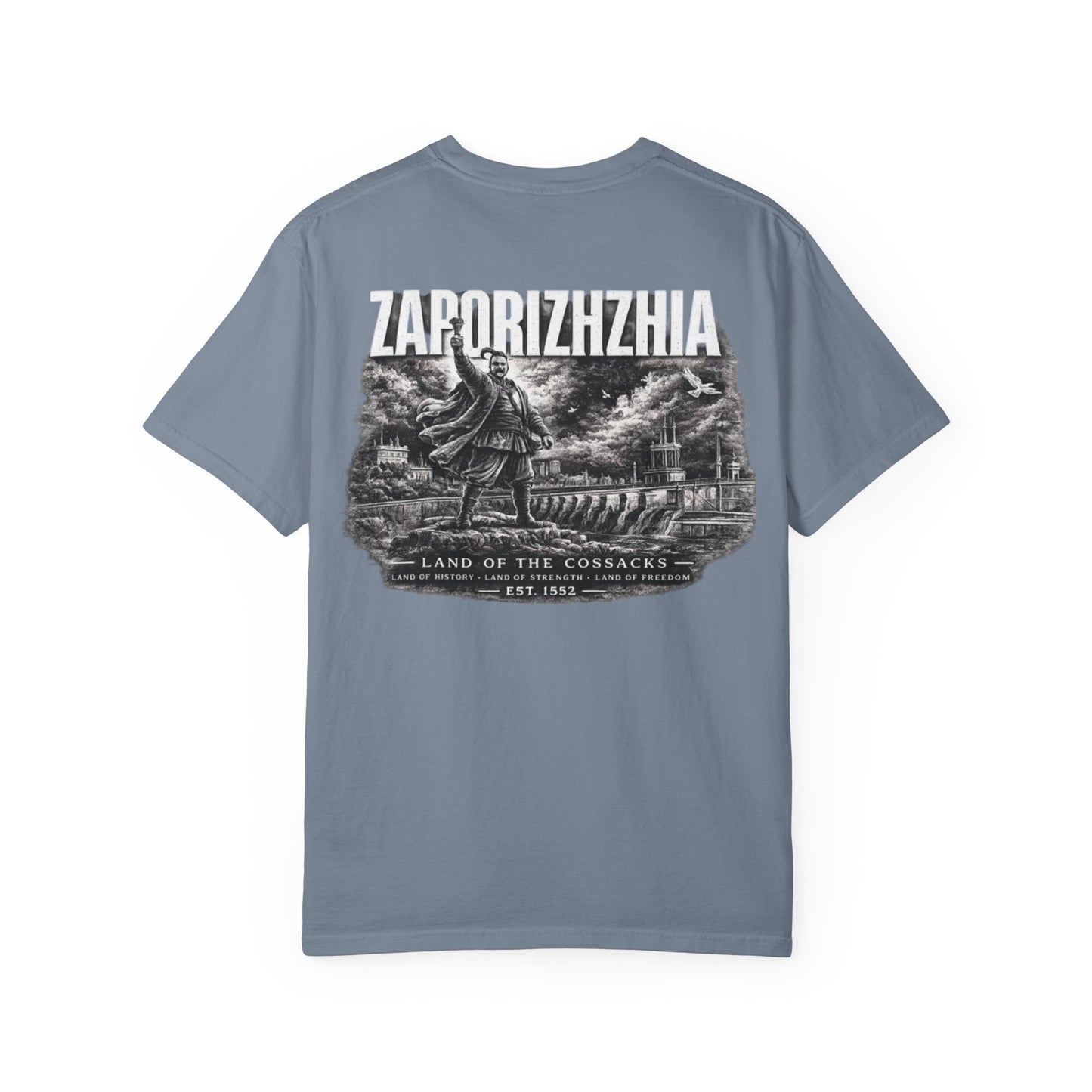 Zaporizhzhia Landmark T-Shirt — 'Land of the Cossacks' Graphic Tee