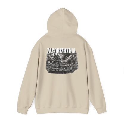 Zaporizhzhia Hoodie – Vintage Cityscape War Relief Design