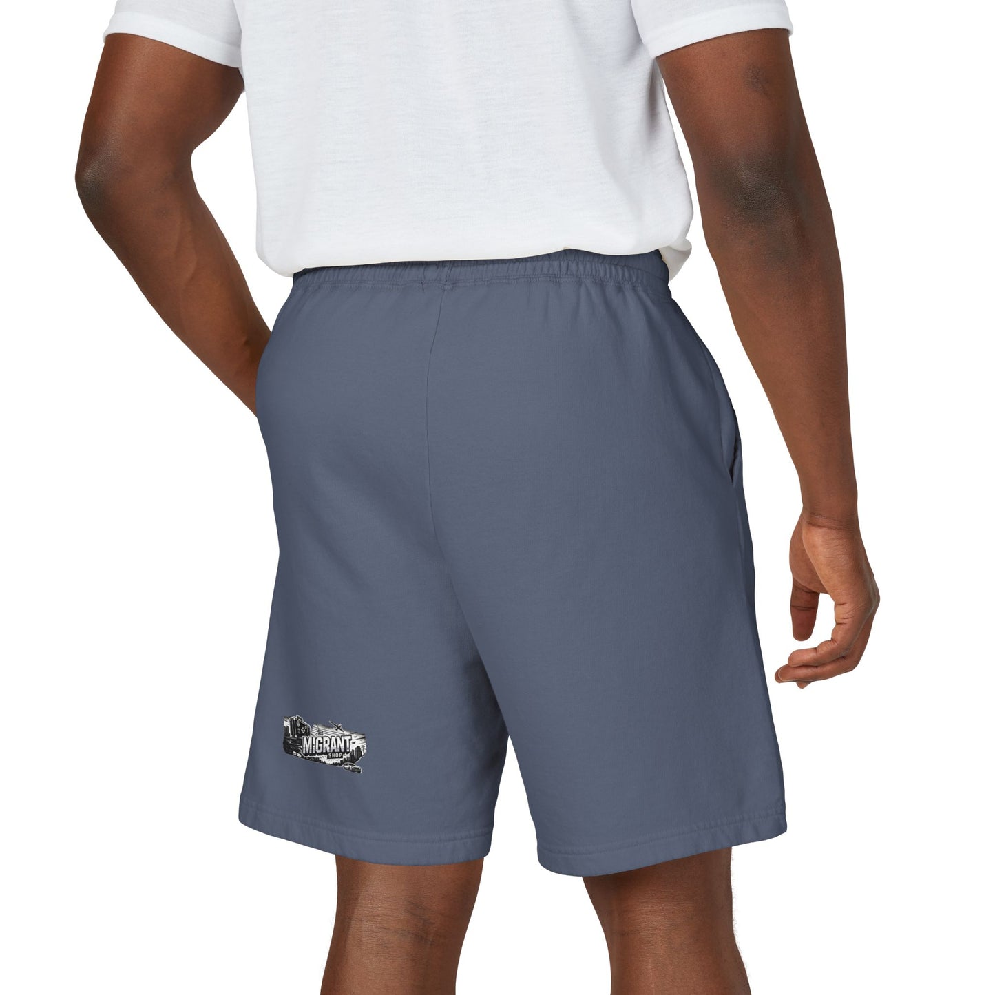 Fleece Sweat Shorts — Garment-Dyed Lightweight Lounge Shorts with 'Freedom' Graphic
